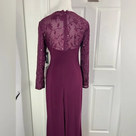 Jessica Howard Burgundy Long Sleeve Dress - Picture 3 of 11